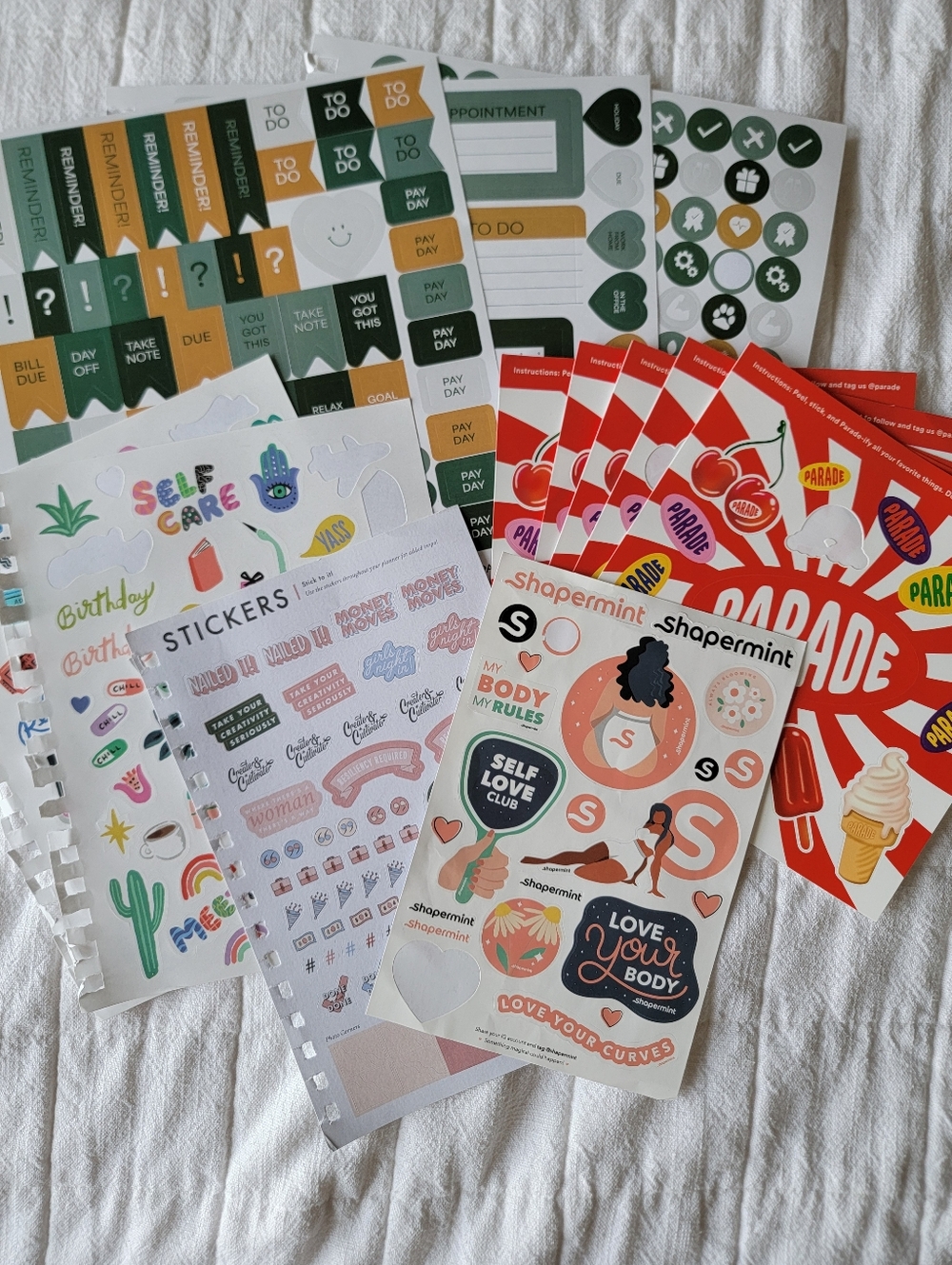 BOGO Set of 12 Pages Of Stickers For Scrapbooks Crafts DIY